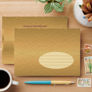 Golden Purple Return Addressed Envelope