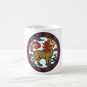Golden Qilin Kirin Chinese Auspicious Coffee Mug
