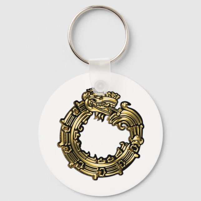 Golden Quetzalcoatl Key Ring (Front)