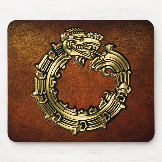 Golden Quetzalcoatl Mouse Pad (Front)