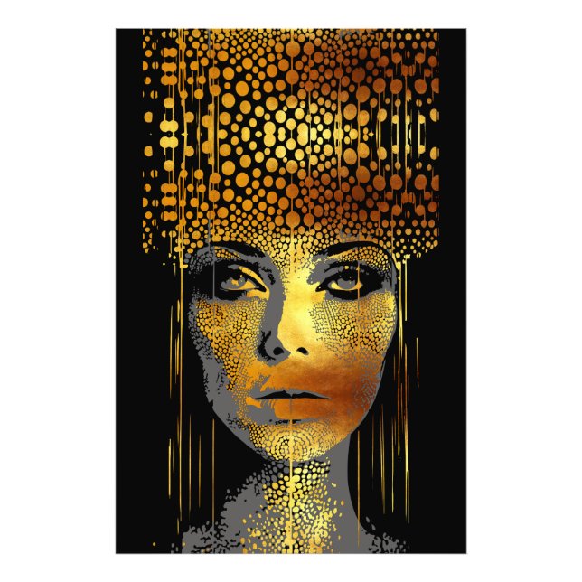 Golden Radiance: Woman's Beauty Embodied Photo Print (Front)
