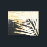 Golden Raffia - Palm Fronds Canvas Print<br><div class="desc">Golden Raffia II by Jennifer Paxton Parker. Features a single palm frond leaf silhouette in black and yellow/tan colours.</div>
