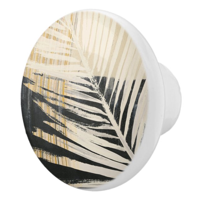 Golden Raffia - Palm Fronds Ceramic Knob (Right)