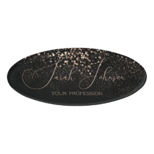 Golden Rain Black Personalised Name Tag