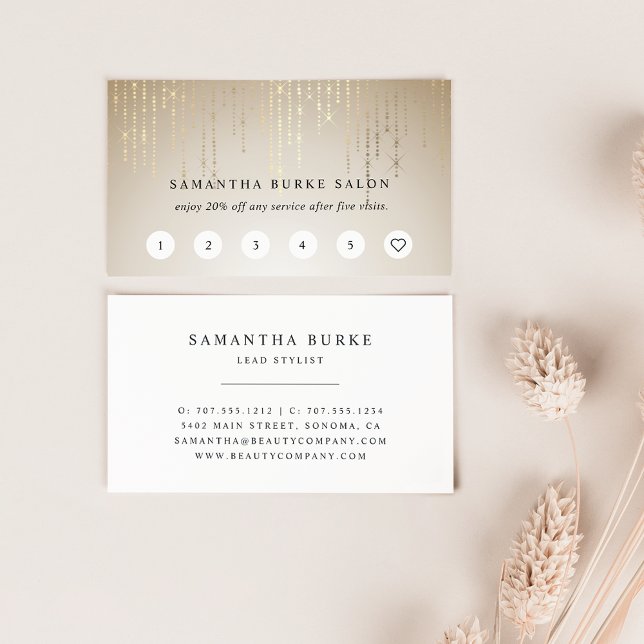 Golden Rain String Lights Loyalty Cards (Creator Uploaded)