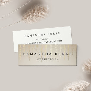 Golden Rain String Lights Mini Business Card