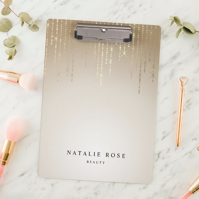 Golden Rain String Lights Personalized Clipboard (Creator Uploaded)