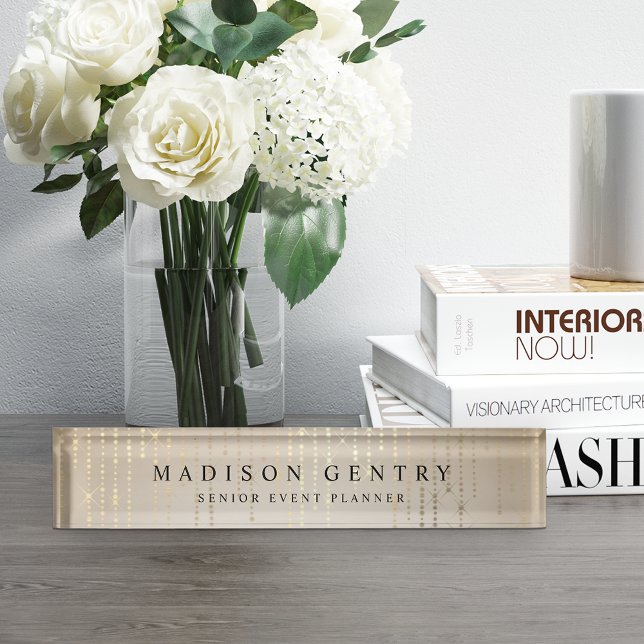 Golden Rain String Lights Personalized Nameplate (Creator Uploaded)