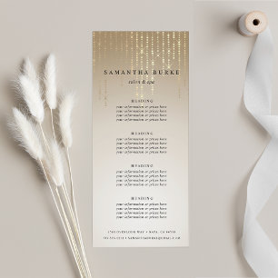 Golden Rain String Lights Pricing or Services Rack Card
