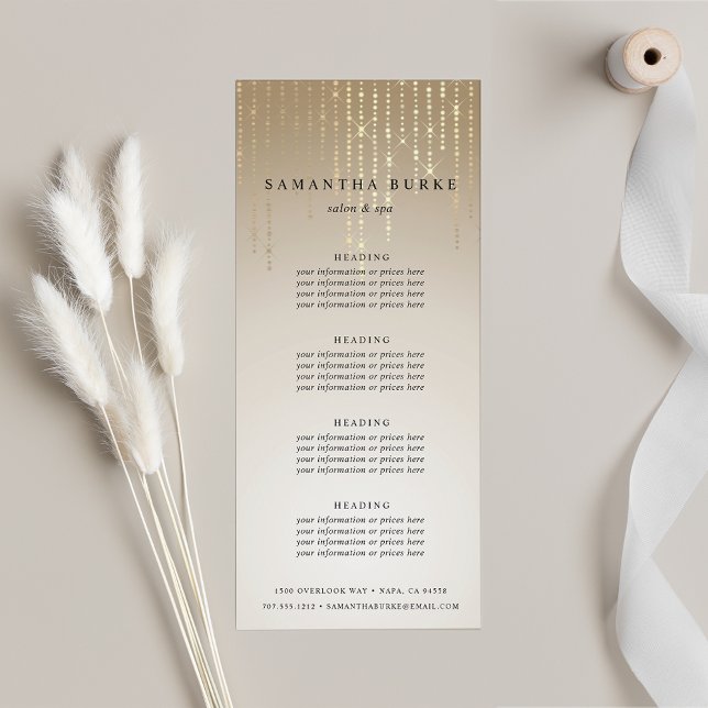Golden Rain String Lights | Pricing or Services Rack Card (Creator Uploaded)