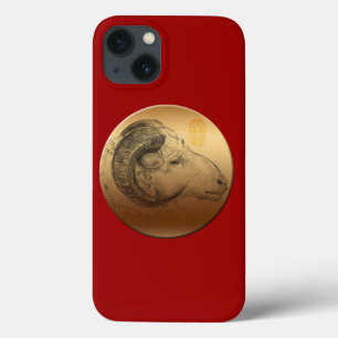Golden Ram Chinese Astrology Sign iPhone 13 Case