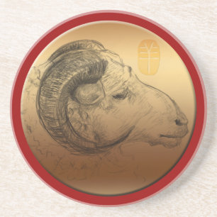 Golden Ram Year - Chinese Astrology Coaster