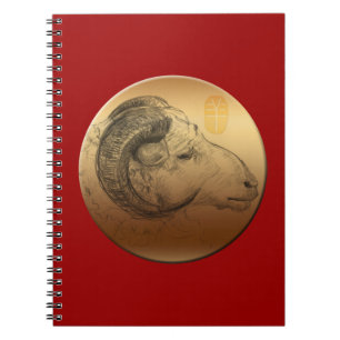 Golden Ram Year - Chinese Astrology Sign Spiral Notebook