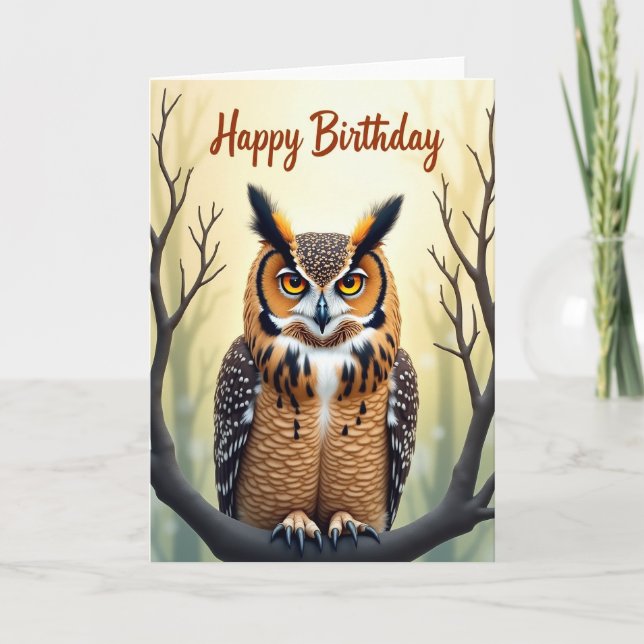 Golden Raptor Birthday Card (Front)