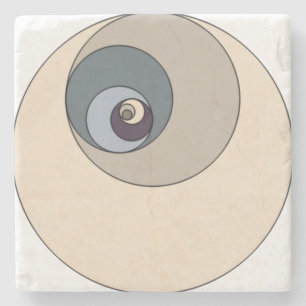 Golden Ratio Circles Stone Coaster