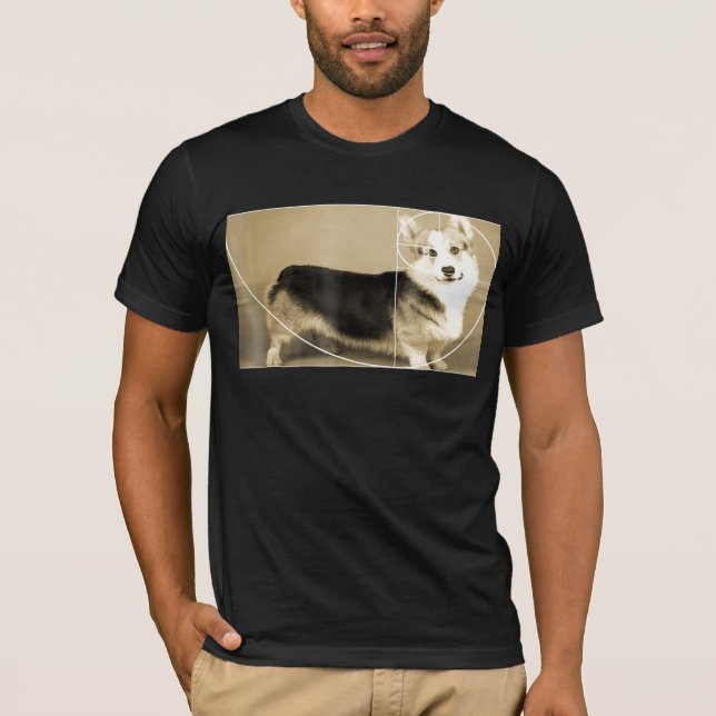 Golden Ratio Corgi Fibonacci Spiral Math Tee (Front)