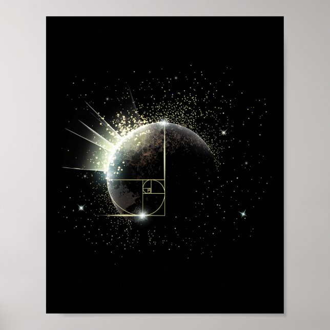 Golden Ratio Fibonacci Math Teacher Spiral Space P Poster (Front)