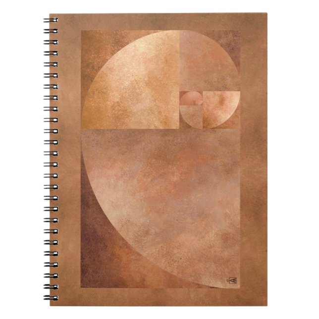 Golden Ratio, Fibonacci Spiral Spiral Notebook (Front)