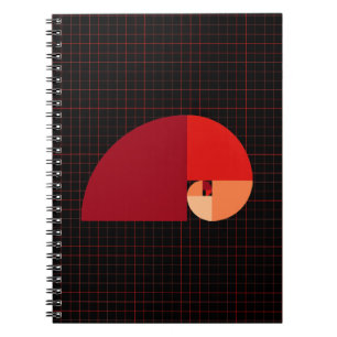 Golden Ratio, Fibonacci Spiral Spiral Notebook