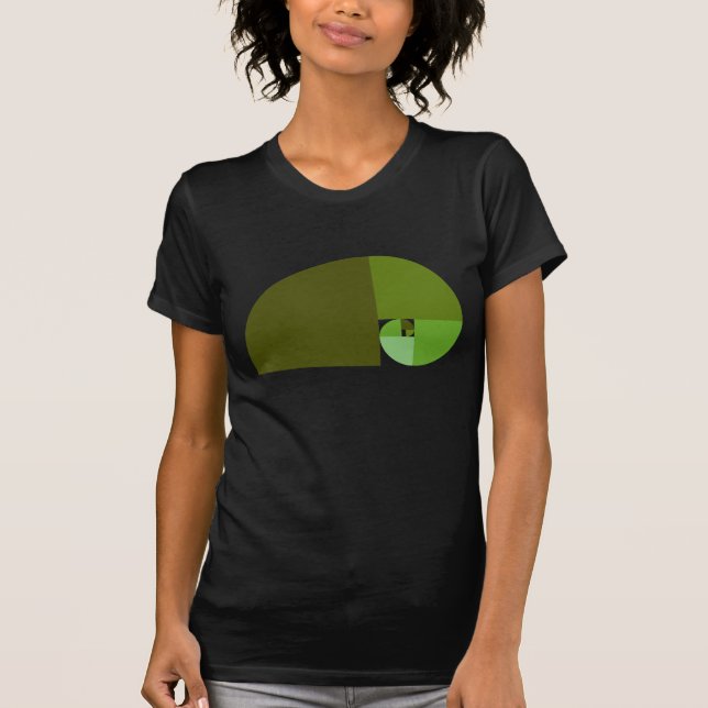 Golden Ratio, Fibonacci Spiral T-Shirt (Front)