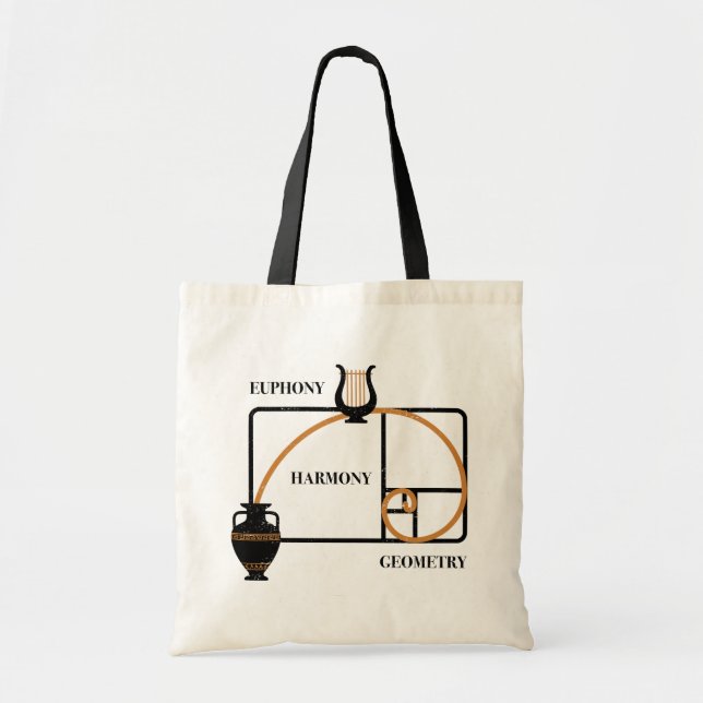 Golden Ratio Greece: Euphony, Harmony, Geometry Tote Bag (Front)