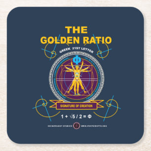 Golden Ratio Square Paper Coaster