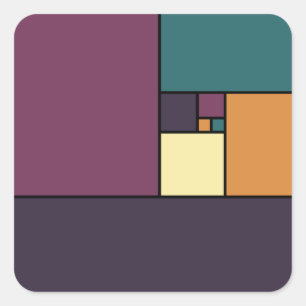 Golden Ratio Squares Square Sticker