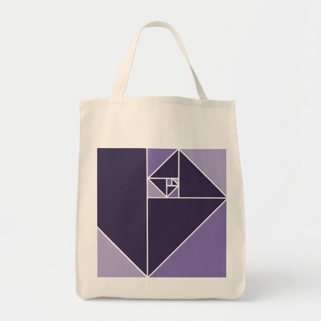 Golden Ratio Triangles (Purple) Tote Bag (Front)
