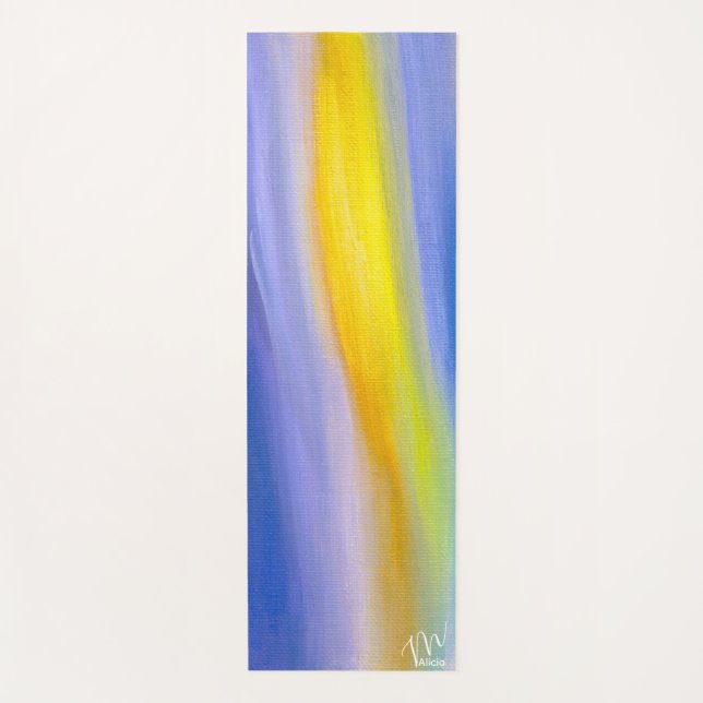 Golden Ray Modern Abstract Yoga Mat (Front)