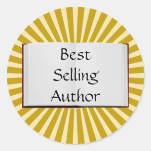 Golden Rays Best Selling Author Book  Classic Roun Round Sticker