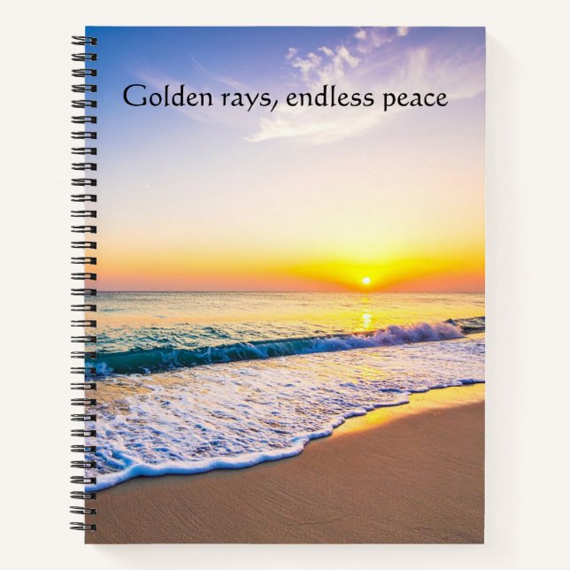 Golden Rays Endless Peace Ocean  Notebook (Front)