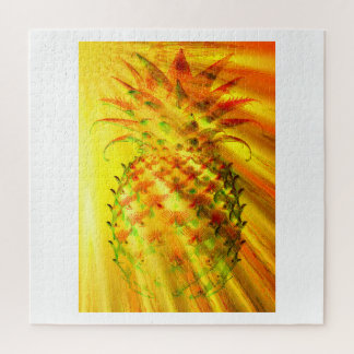 Golden Rays Passing Through A Large Pineapple Jigsaw Puzzle