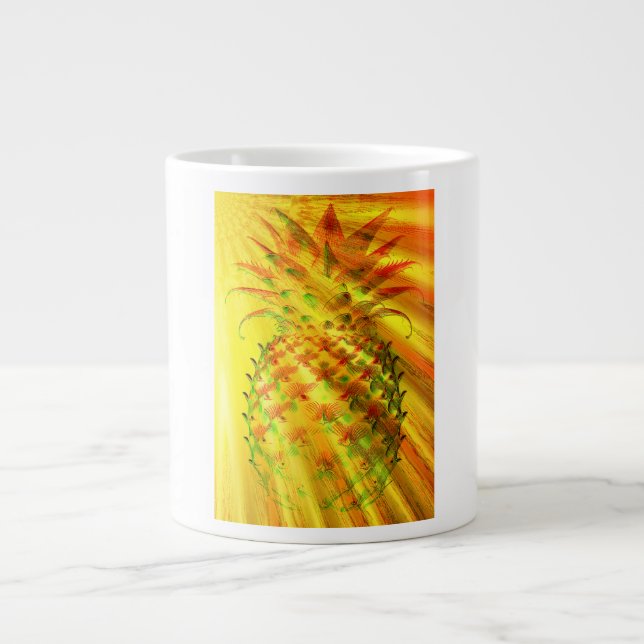 Golden Rays Passing Through A Large Pineapple  Large Coffee Mug (Front)
