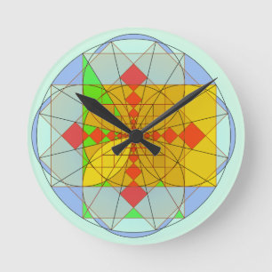 Golden rectangle shapes round clock