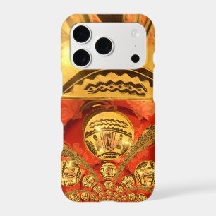 Golden red African traditional art