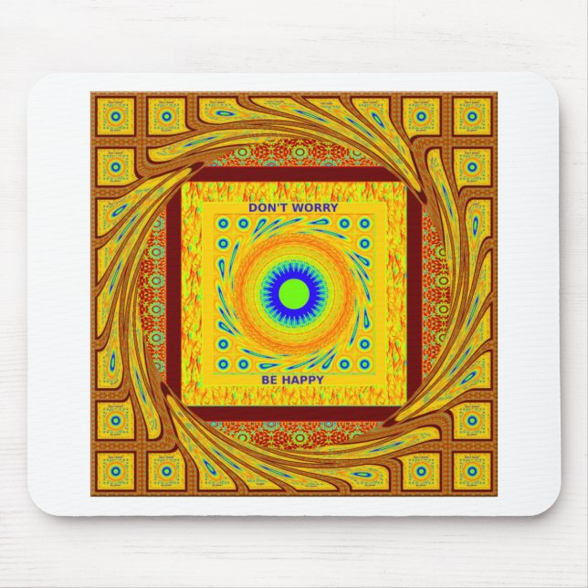 Golden Red African Traditional Colour Vector Desig Mouse Pad (Front)