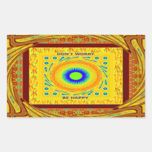 Golden Red African Traditional Colour Vector Desig Rectangular Sticker