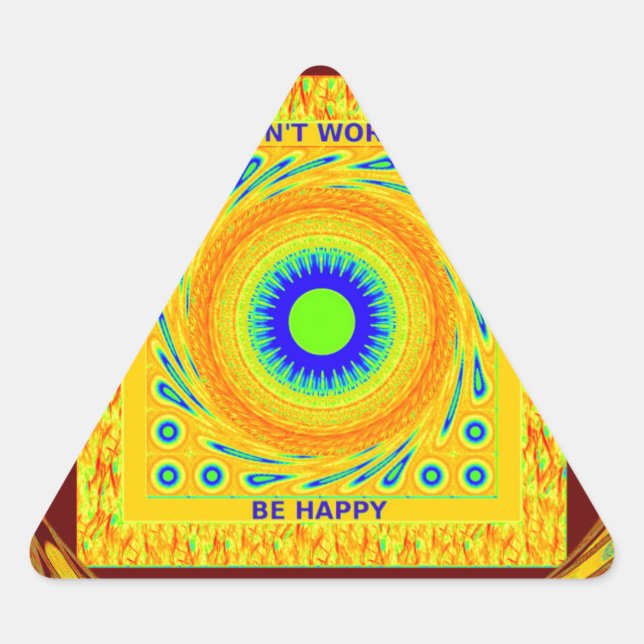 Golden Red African Traditional Colour Vector Desig Triangle Sticker (Front)