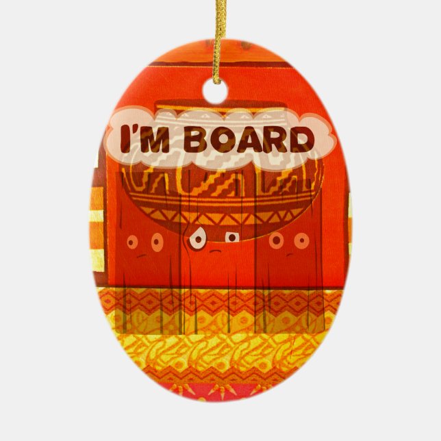 Golden Red African Traditional Colours Funny Am bo Ceramic Tree Decoration (Front)