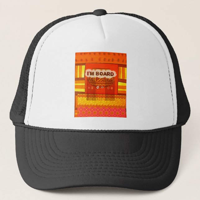 Golden Red African Traditional Colours Funny Am bo Trucker Hat (Front)