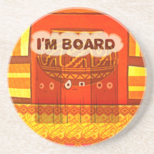 Golden Red African Traditional Colours Funny Am Coaster