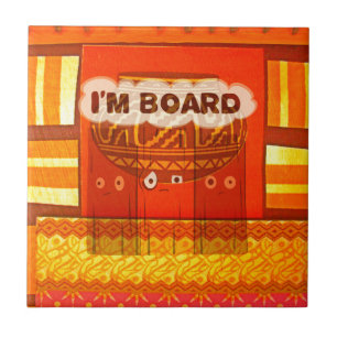 Golden Red African Traditional Colours Print Tile