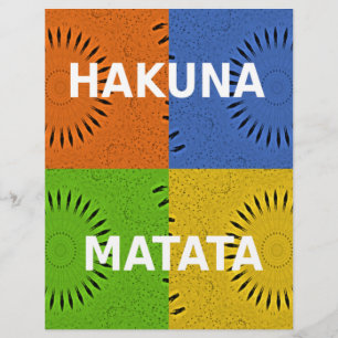 Golden Red Blue Green Hakuna Matata Vector Design