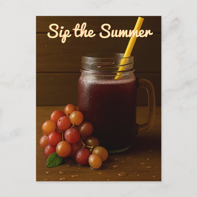 Golden Red Grapes – Sip the Summer Postcard (Front)