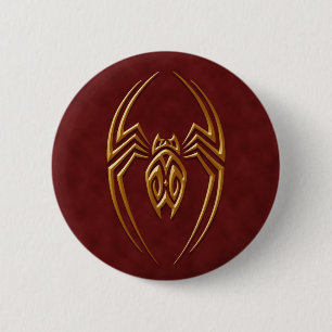 Golden Red Iron Spider 6 Cm Round Badge