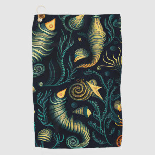 Golden Reefs Golf Towel