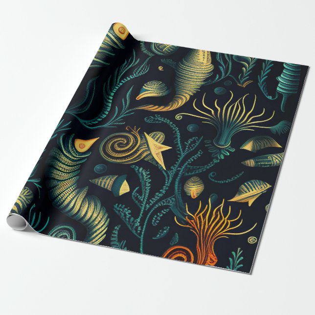 Golden Reefs Wrapping Paper (Unrolled)