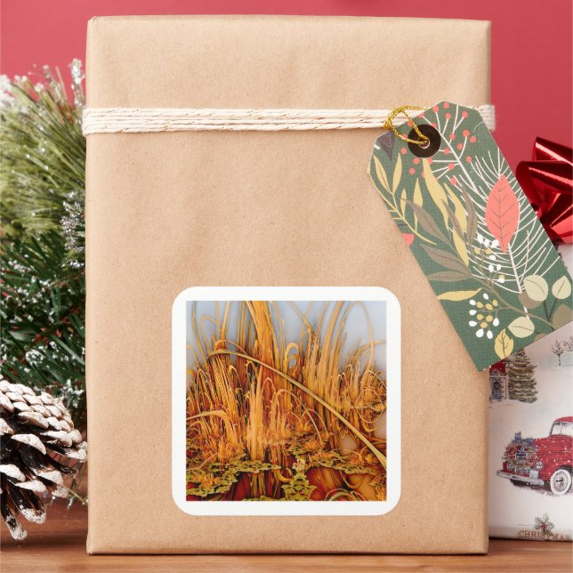 Golden Reflections  Square Sticker (Holiday)