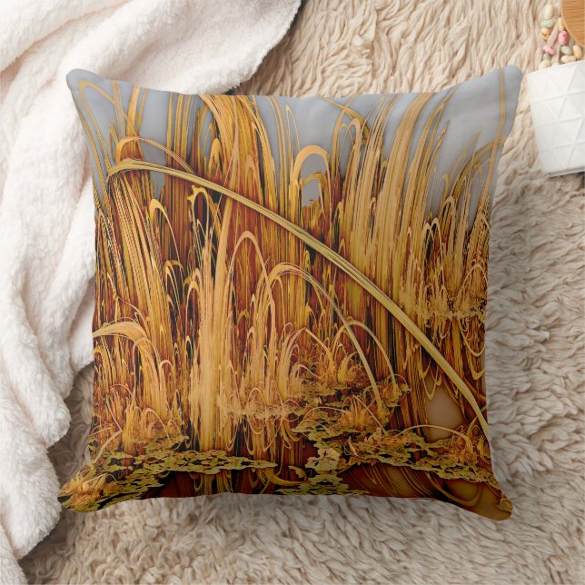 Golden Reflections Throw Pillow (Blanket)