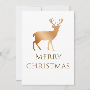 Golden Reindeer Holiday Card
